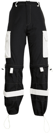 black and white cargo pants
