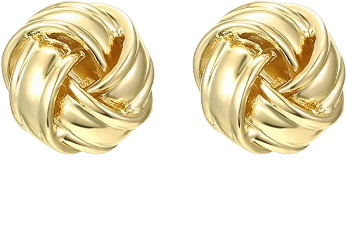 Amazon.com: PAVOI 14K Yellow Gold Plated Sterling Silver Post Love Knot Stud Earrings | Gold Earrings for Women : Clothing, Shoes & Jewelry