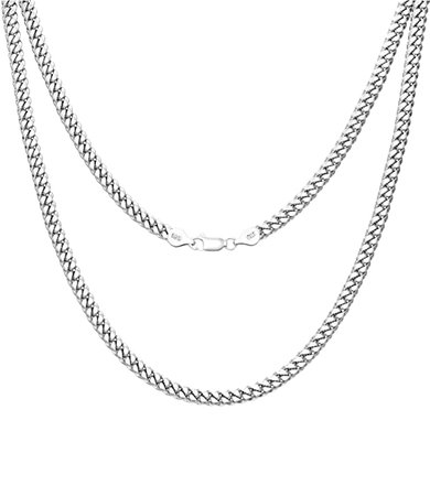 925 Sterling Silver Cuban Chain Lobster Clasp 4mm Silver Cuban Link Curb Chain Necklace for Women Men Diamond Cut 16-30 Inches(28) | Amazon.com