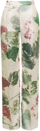 M'O Exclusive Floral Printed Silk Pants by Lake Studio | Moda Operandi