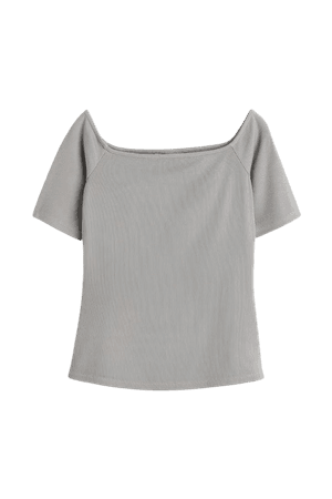 Ribbed Off-the-shoulder Top - Light taupe - Ladies | H&M US