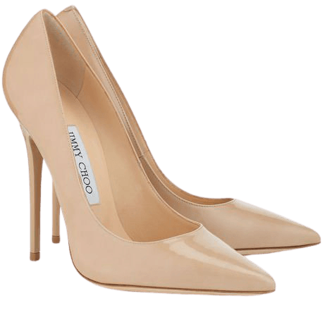 Nude Patent Pointy Toe Stiletto Pump Shoes | Anouk | JIMMY CHOO