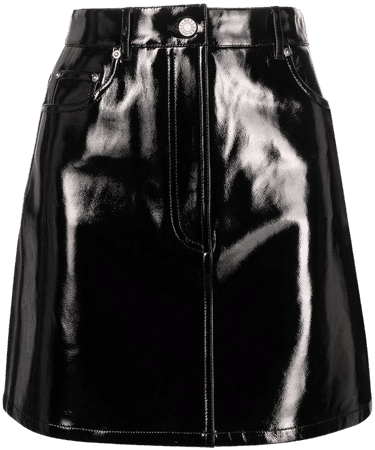 Helmut Lang five-pocket leather mini skirt - FARFETCH