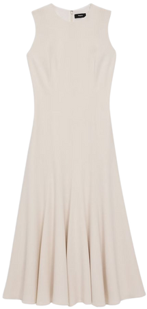 Admiral Crepe Sleeveless Fit-and-Flare Dress | Theory