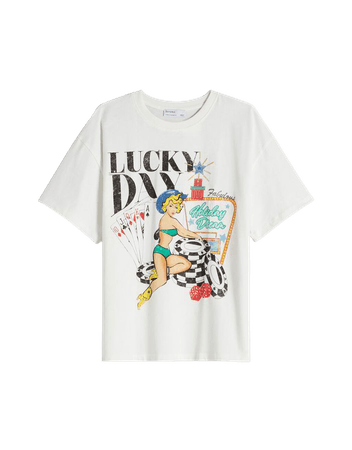 Short sleeve T-shirt with print - Tees and tops - Woman | Bershka