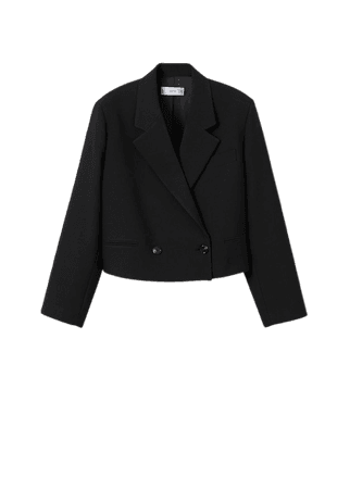 Cropped blazer with buttons - Women | Mango USA