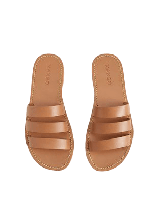 Leather strap sandals - Women | Mango USA brown