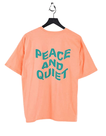 ASOS DESIGN oversized t-shirt with peace and quiet graphic in coral | ASOS