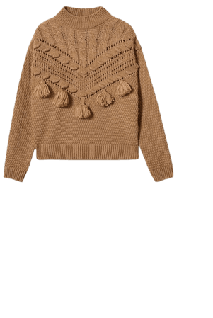 Openwork pompoms knit sweater - Women | Mango USA