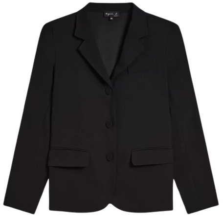 black unlined crepe suit jacket | agnès b.