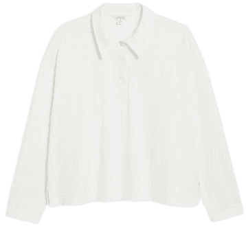 Point collar polo shirt - White - T-shirts - Monki WW