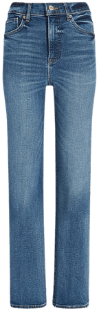 Super High Waisted Medium Wash Modern Straight Jeans | Express