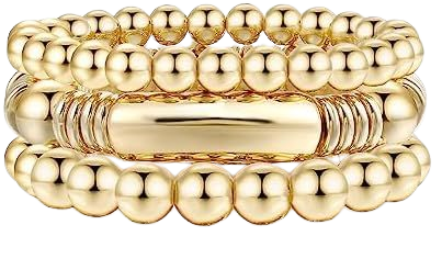 Bracelet jonc doré pour femme - Épais et incurvé - Empilable - Perles plaquées - Extensible, Résine, Agate : Amazon.ca: Mode