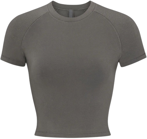 New Vintage Cropped Raglan T-Shirt - Gunmetal | SKIMS