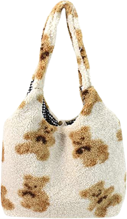Amazon.com: Women Girls Cute Bear Plush Shoulder Bag Large Tote Handbag Purse Faux Fur Shopping Dating Bag : Clothing, Shoes & Jewelry