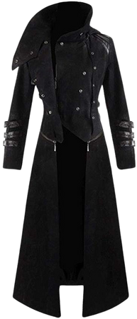Amazon.com: Mens Medieval Steampunk Coat Tailcoat Jacket Halloween Long Gothic Victorian Vintage Costume (Medium, Black 2): Clothing