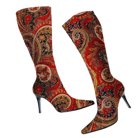 velvet paisley boots