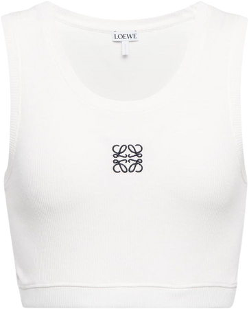 Loewe - Anagram cotton-blend crop top | Mytheresa
