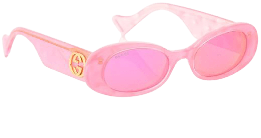 Gucci Oval Sunglasses in Pink - Lyst