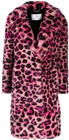 Alberta Ferretti Leopard Pink Fur Coat 1