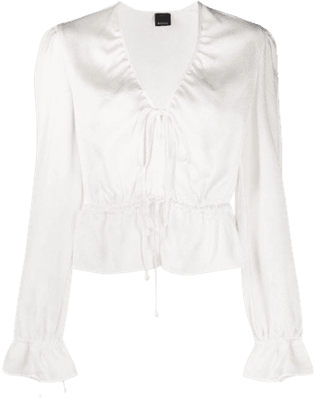 Pinko V-neck drawstring waist blouse