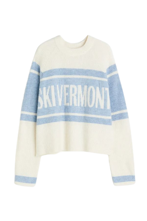 Jacquard-knit Sweater - Light blue/Ski Vermont - Ladies | H&M US