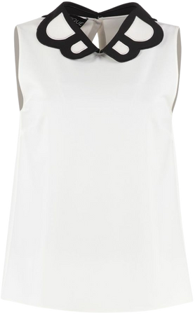 Boutique Moschino Boutique Moschino Crêpe Blouse With Collar - panna - 10963209 | italist