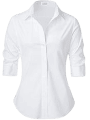 Womens White Short Sleeve Blouse | White short sleeve blouse, Work wear women, White blouses classic
