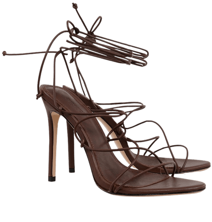 Shoes : 'Tao' 100 Chocolate Leather Barely There Sandal