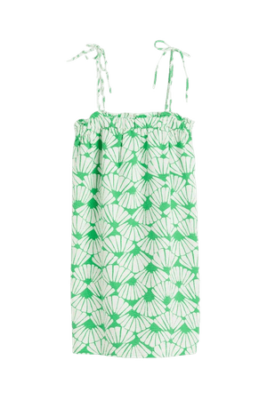 Waffled Jersey Dress - Green/shells - Ladies | H&M US