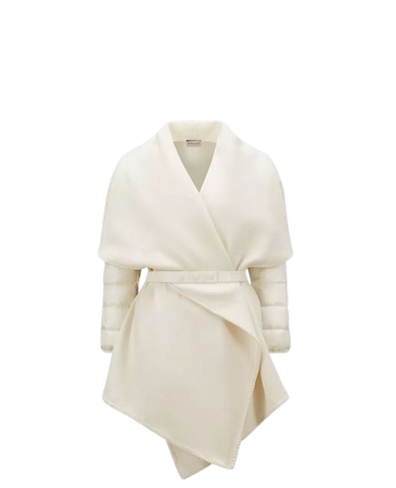 White Wool Blend Cape - Capes for Women | Moncler US