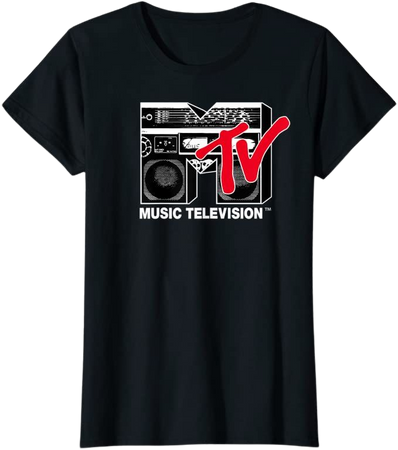 MTV Logo Red Boombox Graphic T-Shirt : Clothing, Shoes & Jewelry