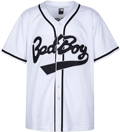 Amazon.com: MOLPE Badboy #10 Biggie Baseball Jersey S-XXXL White, 90S Hip Hop Clothing for Party, Stitched Letters and Numbers: Clothing