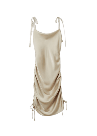 Ruched satin dress - Women | Mango USA