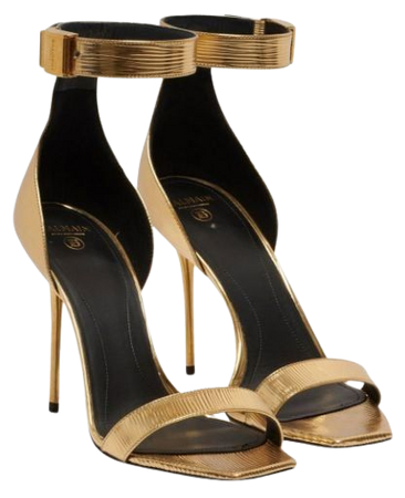 balmain gold heels