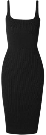 Pinnacle Ribbed-knit Dress - Black