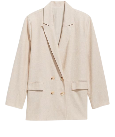 Double-Breasted Linen-Blend Blazer | Old Navy