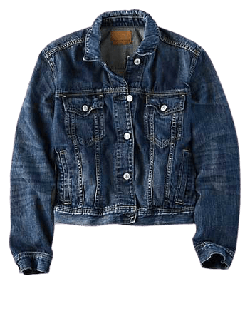 AE Dark Wash Denim Jacket blue