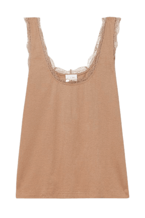 Britney Lace-trimmed Cotton And Modal-blend Jersey Tank