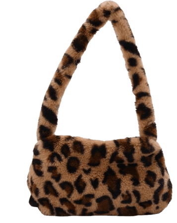 cheetah print fluffy bag
