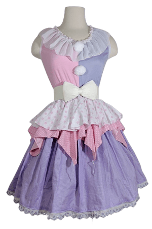 VK Freakshow Babydoll harlequin fairy kei pastel clown lolita Halloween costume dress plus size $66.00 Etsy ichigoblack