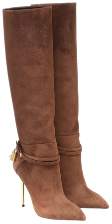 Tom Ford - Embellished suede knee-high boots | Mytheresa
