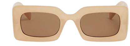 Green rectangular retro sunglasses - Beige - Monki WW