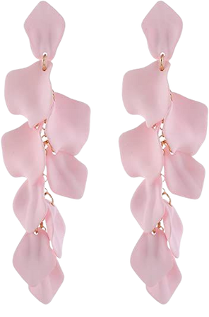 Amazon.com: Long Acrylic Rose Flower Petal Drop Dangle Earrings Bohemian Hanging Resin Floral Tassel Statement Earrings for Women Girls Gifts Lightweight Jewelry-D pink: Clothing, Shoes & Jewelry