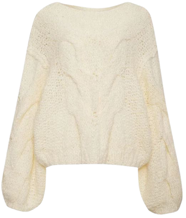 Nonna Oversized plush knit Sweater | Ivory – Rumored