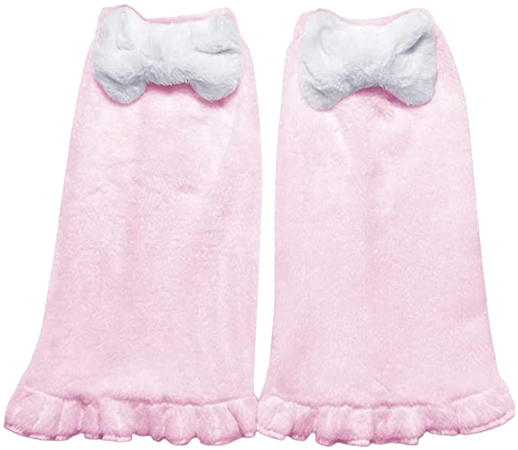 Amazon.com: BZB Women's Kawaii Pink Bow Leg Warmer Socks Lolita Harajuku Fuzzy Fluffy Plush Cartoon Cosplay Foot Warm Socks For Girls : Everything Else