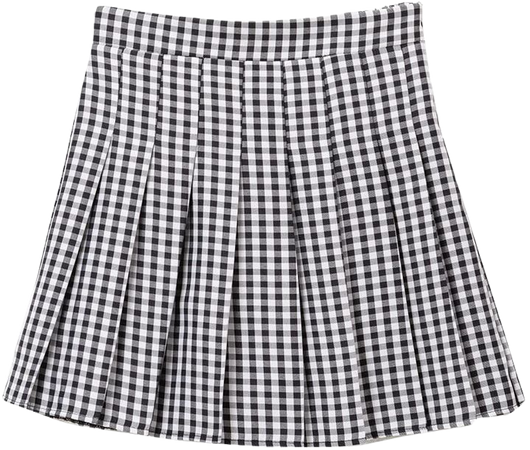 black check skirt