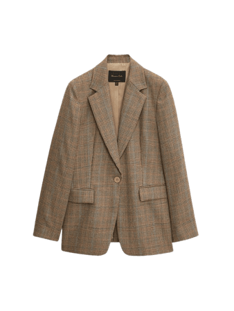 100% wool check blazer - Women - Massimo Dutti