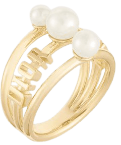 Dio(r)evolution Ring Gold-Finish Metal and White Resin Pearls | DIOR