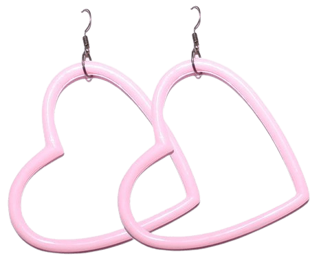 Pastel Grunge Pink or Blue Big Heart Earrings huge kawaii | Etsy